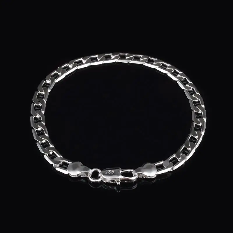 High Quality Silver Gold Chain Bracelets For Man Women Fashion Jewelry Link Chain Bracelets Stylish 5mm Men's Bracelet - Окраска металла: silver silver