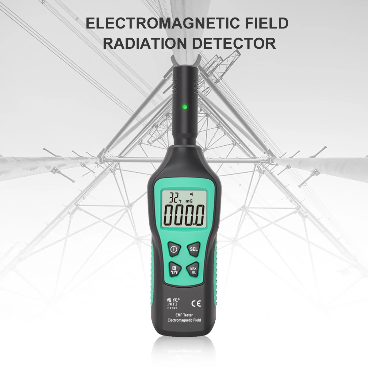 FUYI FY876 Handheld Electromagnetic Radiation Detector Monitor EMF Meter Household High Precision Wave Radiation Tester types of water meters