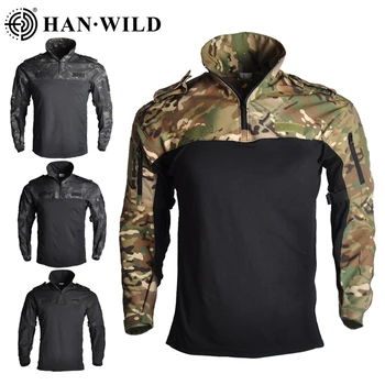 

HAN WILD Tactical Suits Camouflage Hunting Clothes Military Uniform Paintball Airsoft Sniper Combat Shirt Jersey Long Sleeve