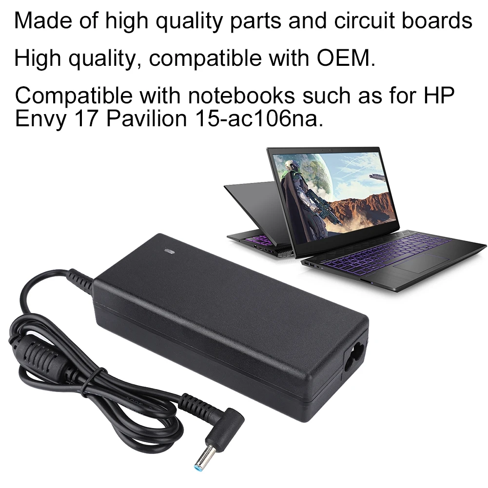 Адаптер питания защита от зарядки адаптер питания 90 Вт для hp Envy 17 Pavilion 15-Ac106na 100-240 В адаптеры ЕС кабель