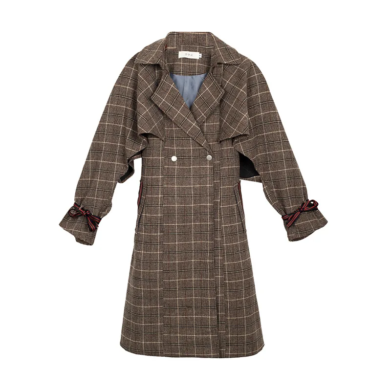 

Female Autumn Coat 2019 Autumn And Winter New Style Coat Women's Europe And America Trench Coat Mid-length Trench Coat Women's