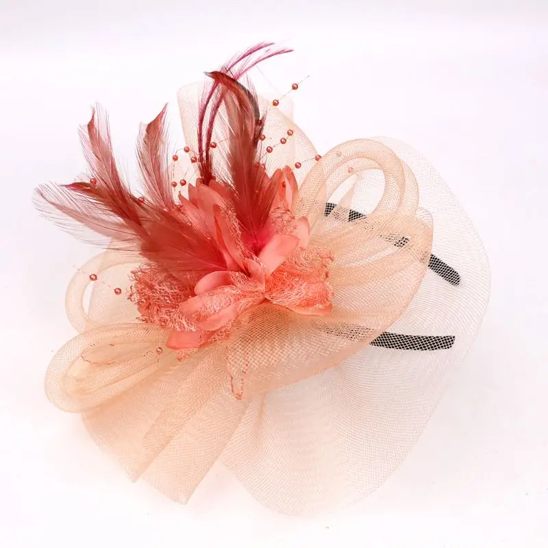 Женские свадебные коктейльные различных мероприятий Плетение ручной работы с цветочным узором из бисера, повязка на голову