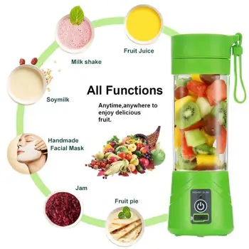 

380ml USB Rechargeable Portable Blender Mixer 6 Blades Juicer Juice Citrus Lemon Vegetable Fruit Smoothie Squeezers processor