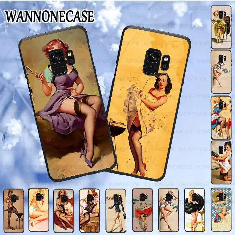 Черный чехол для телефона samsung galaxy s9plus s10PLUS note8 note9 note10pro S8 S8PLUS PinUp Girl Pin Up Girls |