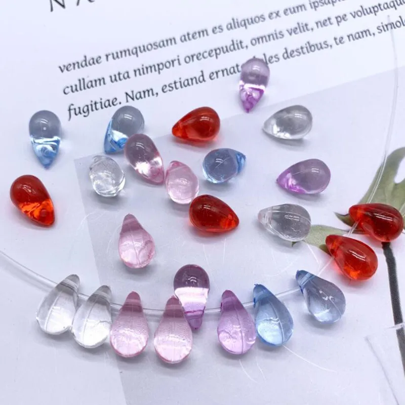 

Colorful/White clear Acrylic Smoothy Teardrop Loose Beads For Necklace/Bracelet/Headdress Jewelery Making 9x13mm y1505