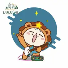 EARLFAMILY 13cm x 8.1cm Rock Lion Anime Funny Car Stickers JDM Vinyl Wrap Bumper Trunk Truck Graphics RV VAN DIY Accessories