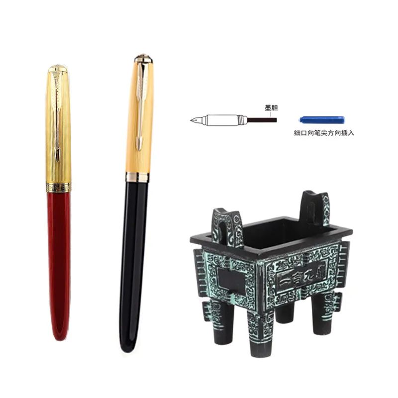 Металлический Jinhao 85 перьевая ручка классический черный Аутентичные Iraurita