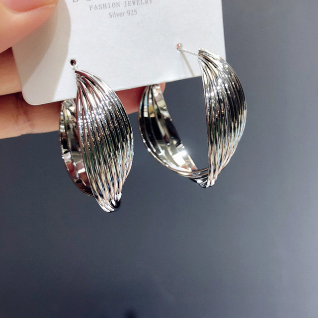 Fashion Distortion Interweave Twist Metal Circle Geometric Round Hoop Earrings for Women Accessories Retro Party Jewelry