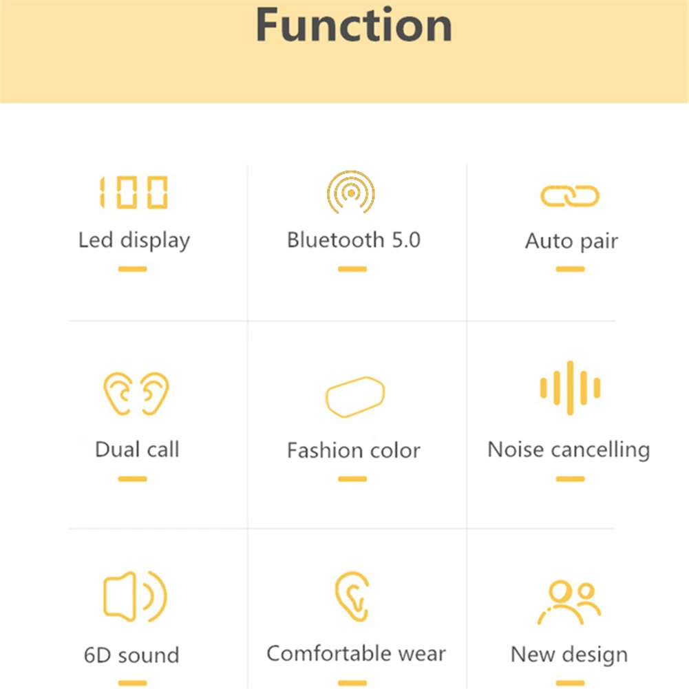 XG21 Mini TWS Bluetooth 5 0 Noise Reduction Music HiFi In Ear Wireless Sport Earbuds Earphones With Display charging Box