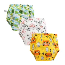 Милые хлопковые тренировочные трусики для малышей, непромокаемые тканевые подгузники многоразовые подгузники, подгузники для малышей, нижнее белье для малышей, моющиеся зимние