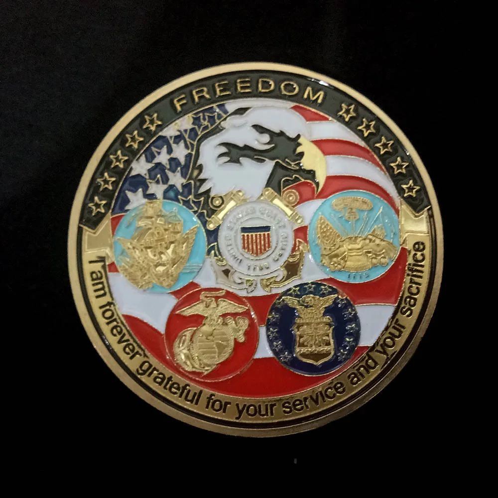 2020 позолоченная монета США ВМС USAF USMC армия береговой охраны американская