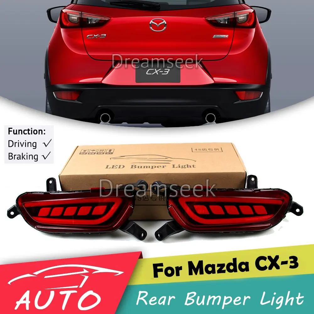 Rear Bumper Tail Light For Mazda CX-3 2016 2017 Red LED Reflector Brake Lamp Parking Warning Night Driving Fog |