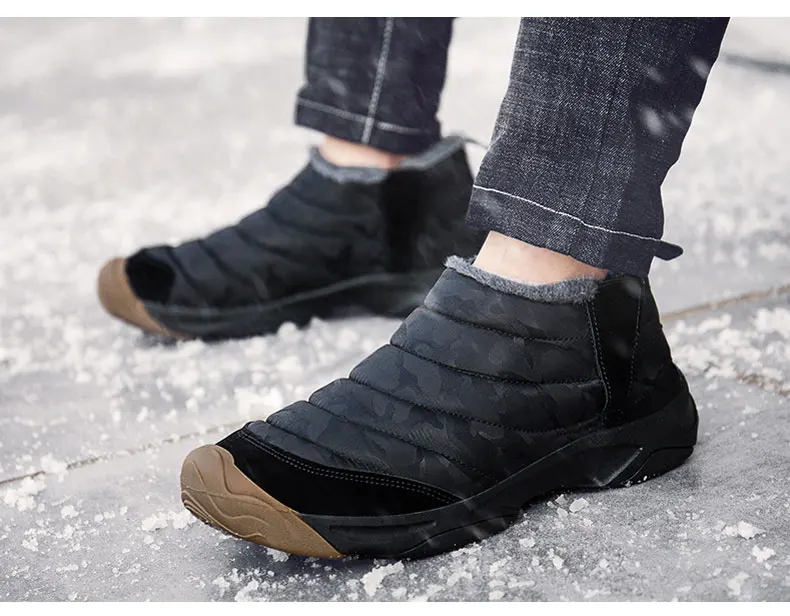 Мужские зимние кроссовки, ботинки, сохраняющие тепло, зимние ботинки на меху, плюш внутри, противоскользящая подошва, водонепроницаемые ботильоны унисекс, пара обуви