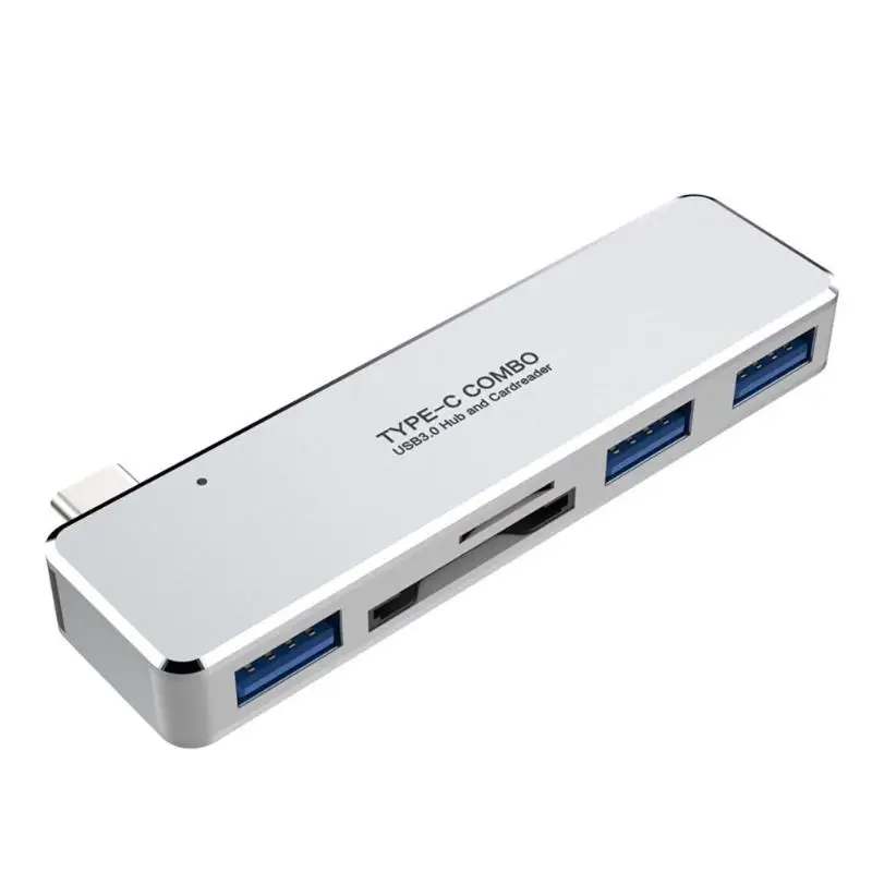 Портативный универсальный 3 USB 3,0 высокоскоростной расширитель type-C Мульти USB C концентратор с слотом для карт памяти TF новое поступление