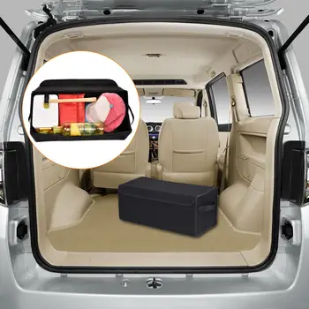 

Car Storage Box Collapsible Compartment Trunk Bag Large Capacity Storage Tool Bag Black For Storing Parts