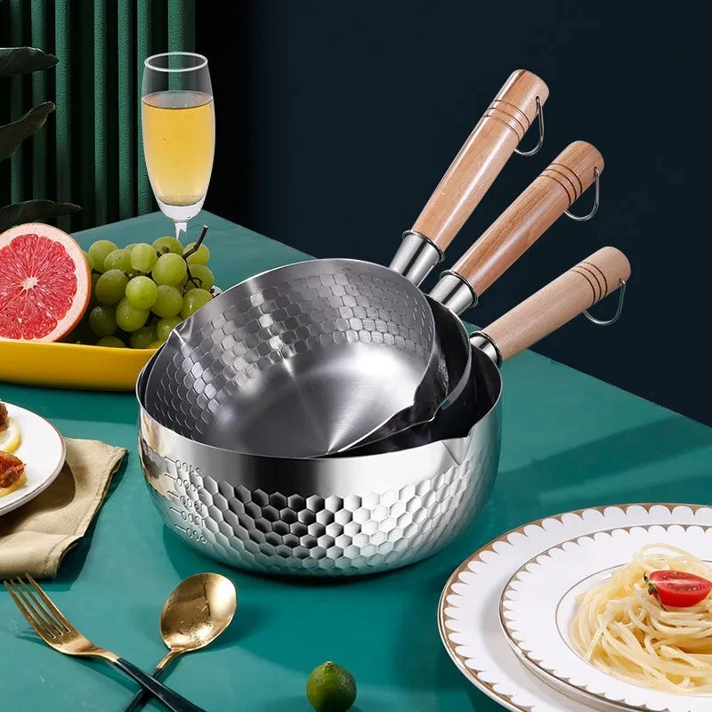 Japanese Saucepan Yukihira Nonstick Stainless Steel Milk Pots Soup Pot