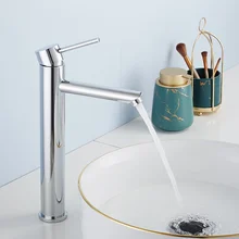 HOTBEST Brass Plating Basin Faucet Single Lever Hole Bathroom Tall Basin Sink Mixer Tap with Hose Home Improvement Product