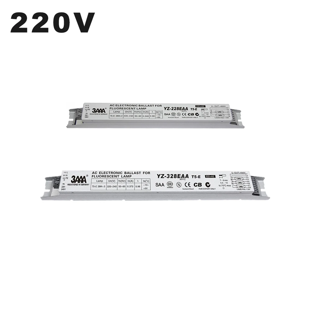 220-240V T5 электронный балласт YZ-228EAA YZ-328EAA T5-E 2*28W 3*28W Высокое качество выпрямителя Для T5 28W Хо флуоресцентная лампа в виде трубки