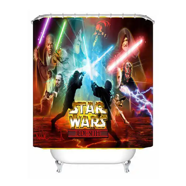 Shower Curtain Пользовательские водонепроницаемый Душ занавес Звездные войны один кусок@ 01 печатных ванной Декор различных размеров#180324-01-03 - Цвет: Shower Curtain