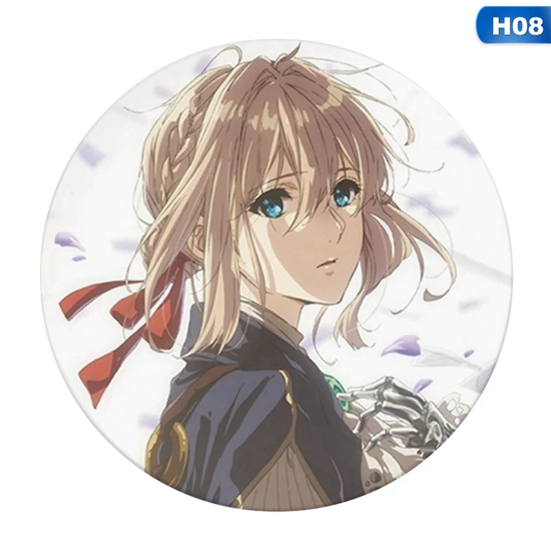 1 шт.; Лидер продаж; аниме фиолетовый Evergarden значок косплея мультфильм Симпатичная брошь, булавки пакеты для сбора значки для рюкзаки кнопки для одежды