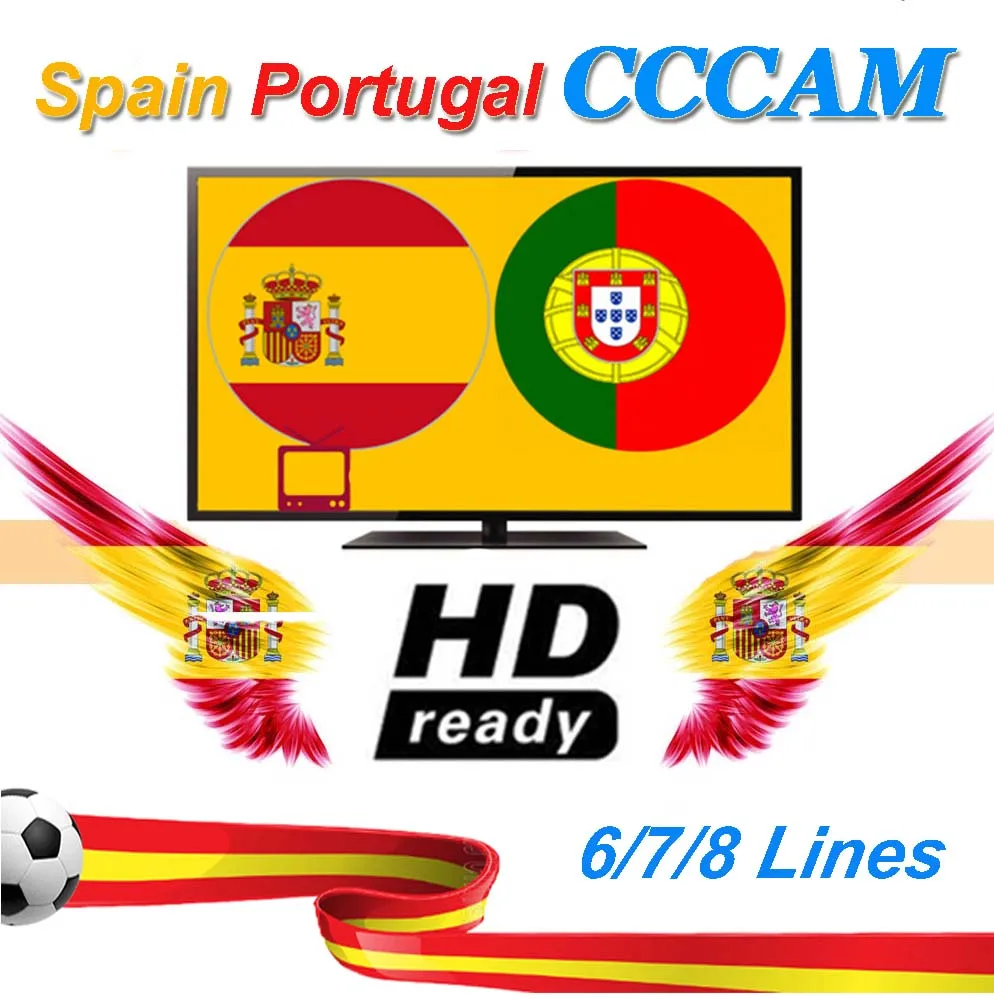 

2020 Newest Fast Stable Europe 7 lines Cccam For 1 Year Spain Portugal Satellite Share Server Support DVB-S2 Satellite Receiver