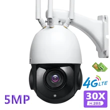 Shiwojia 30x câmera ip ptz 5mp 4g sim cartão wi-fi ao ar livre zoom óptico de segurança sem fio cameraoutdoor waterprrof 60m ir noite