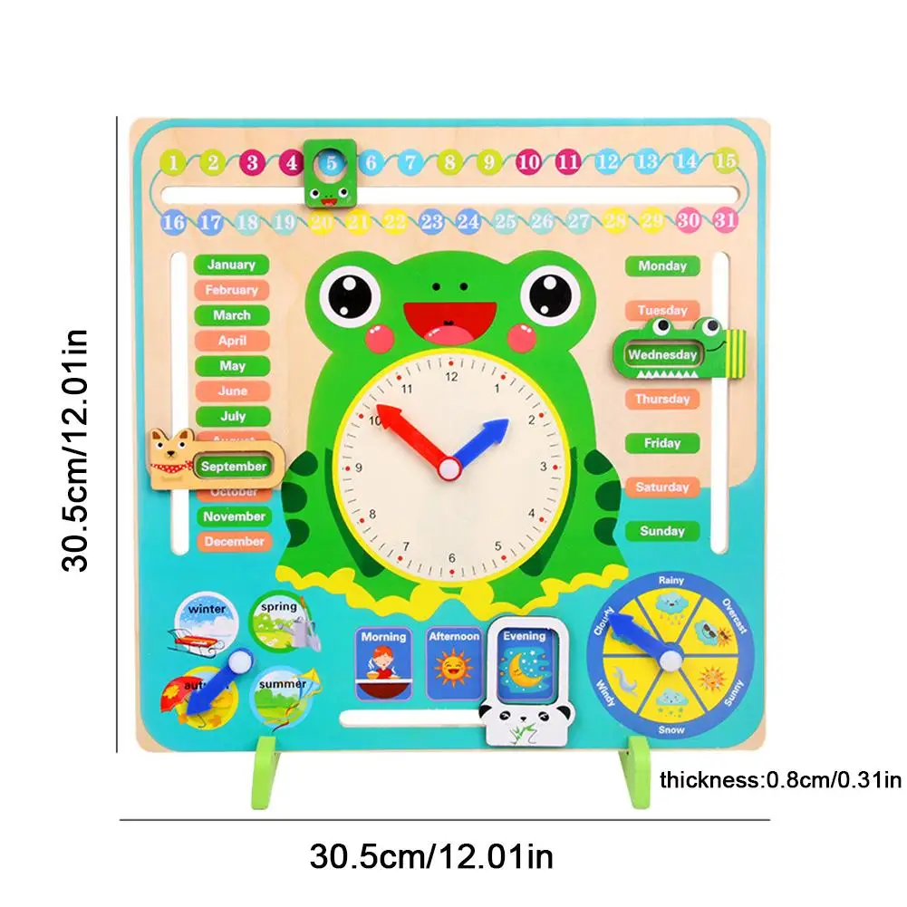 Красочные игрушечные часы Математика Монтессори вспомогательный материал для обучения Милая лягушка Дети дошкольного математическая