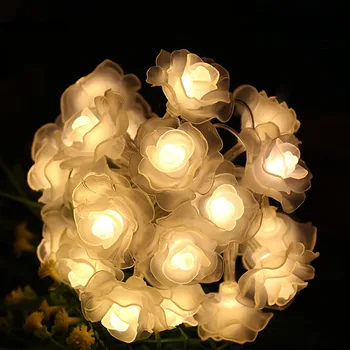 

1.5/3/4.5/6M LED Garland Artificial Flower Bouquet String Lights Foam Rose Fairy Lights For Valentine's Day Wedding Decoration