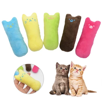 

Teeth Grinding Catnip Toys Funny Interactive Plush Cat Toy Pet Kitten Chewing Vocal Toy Claws Thumb Bite Cat