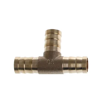 

6-16mm Brass T Piece 3 Way Fuel Hose Joiner Connector For Air Oil Gas