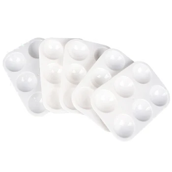 

25pcs Professional 6 Well Rectangular Tray Plastic Watercolor Pallets Paint Palette Painting Tool Kids Adults Drawing DIY Craft