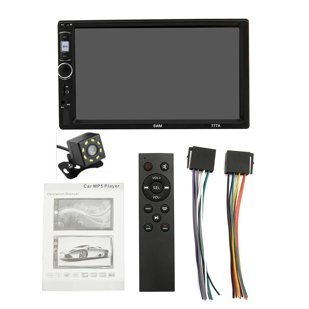 Автомагнитола Bluetooth громкой связи MP5 плеер 2 Din Mirrorlink аудио обратное изображение поддержка камеры заднего вида стерео - Цвет: 8 led cam