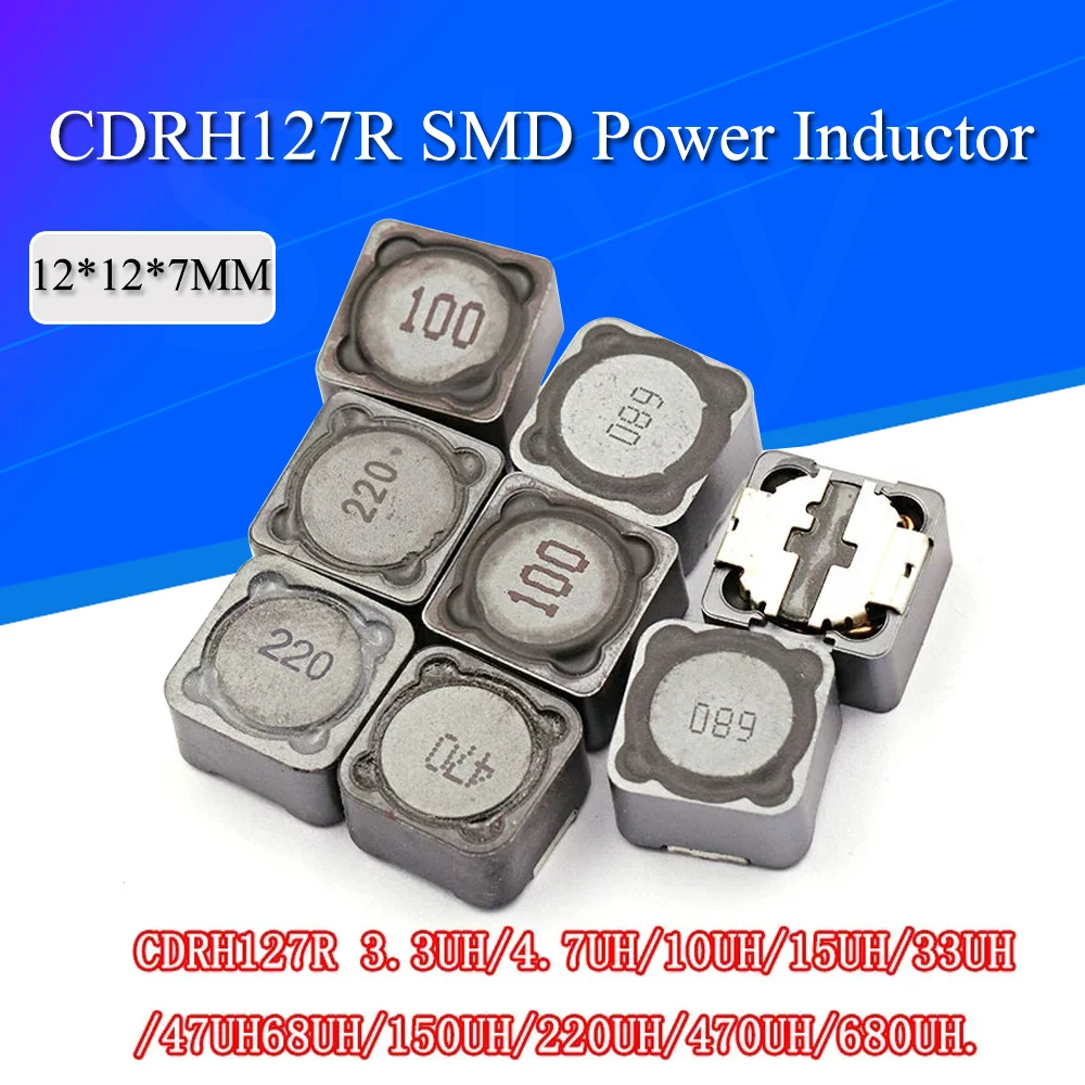 5PCS 12*12*7mm Power Inductance CD127R Shielded inductor SMD power inductor 4.7UH 6.8UH 10UH 15UH 22UH 33UH 47UH 68UH 100UH