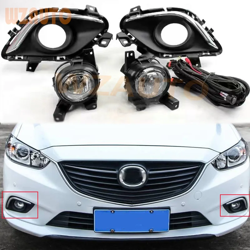 

Daytime Running Light DRL Fog Light Fog Lamp Assembly With Chrome Trim Wiring Harness Switch For Mazda 6 M6 Atenza 2012-2015