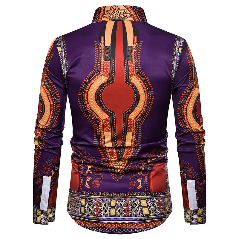 Men s Printed Shirts Men s National Shirts 3D Printed Shirts Lapel Long sleeved Shirts Men 2