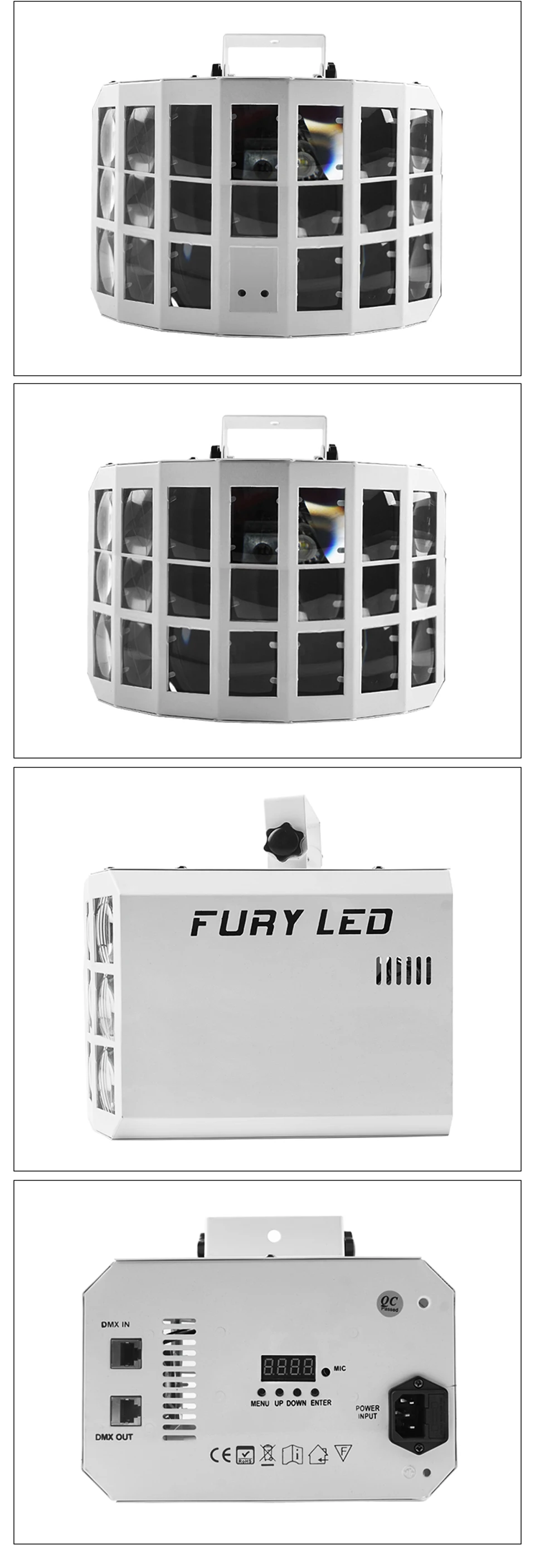 Three Layer LED Butterfly Light RGB Beam Laser Pattern Light Led DJ Stage Butter