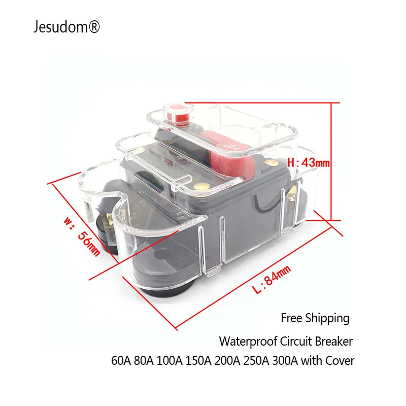 Jtron Interruttore Automatico Portafusibili Inverter 300A, 12-42V Con Copertura Impermeabile, Per Auto, Camper, Barche E Impianti Audio - 3