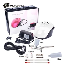 0,2& 0,3& 0,5 мм 3 насадки Аэрограф с компрессором Двойное действие Спрей модель оружия DIY тату торт краска для ногтей аэрограф 3 режима скорости