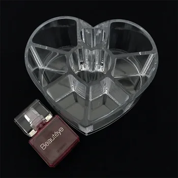 

Heart Shape Transparent Make Up Storage Holder Makeup Organizer Storage Box Cosmetic Box Lipstick Jewelry Box Case Holder