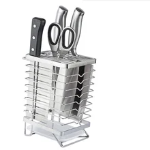 Блок для кухонных ножей, держатель для ножей, органайзер, металлический стеллаж, блок для хранения ножей из нержавеющей стали, подставка для ножей, полка, инструменты Quadra