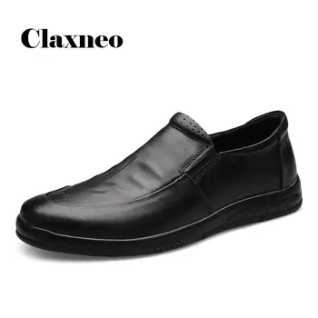 

CLAXNEO Man Leather Shoes Slipons 2020 Spring Summer Male Casual Loafers Genuine Leather clax Men's Shoe Brand