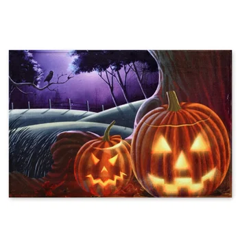 

Home Decorations Halloween Theme Pattern Rectangle Area Rug Soft Floor Mat Carpet With Anti-Slip Back Holiday