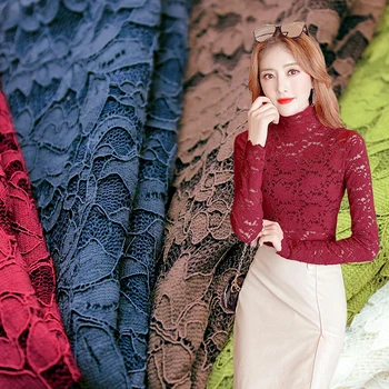 

New Hot 146cm wide 1yard/lot Nylon Lace Fabric Flower Embroidered Clothing/Curtain/Wedding/Dress Material X262