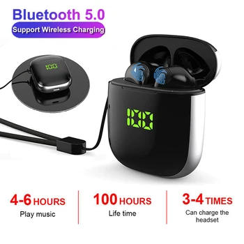 

HOT TWS Bluetooth 5.0 Earphones Wireless Headphones Wirless Charging Led Earbuds Headset For Android iPhone Huawei Dropshiping