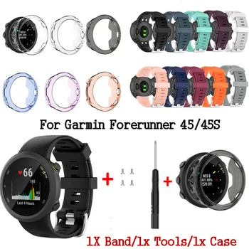 

2 In1 Silicone Smart Wrist Band For Garmin Forerunner 45 Strap Wristband + Protection Cover Case For Garmin Forerunner 45S Watch