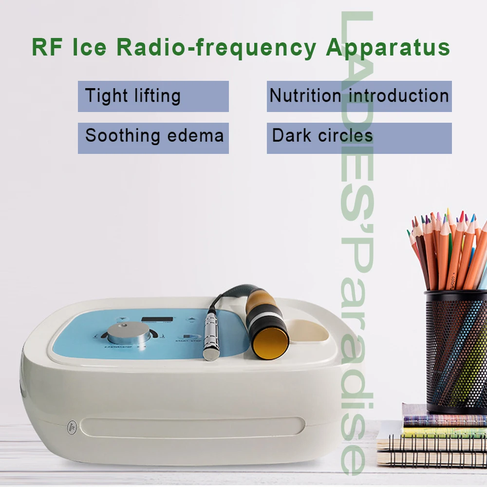 Лед Радиочастотное омоложение кожи лифтинг для лица удаление темных кругов аппарат криометр RF красота ионная терапия машина