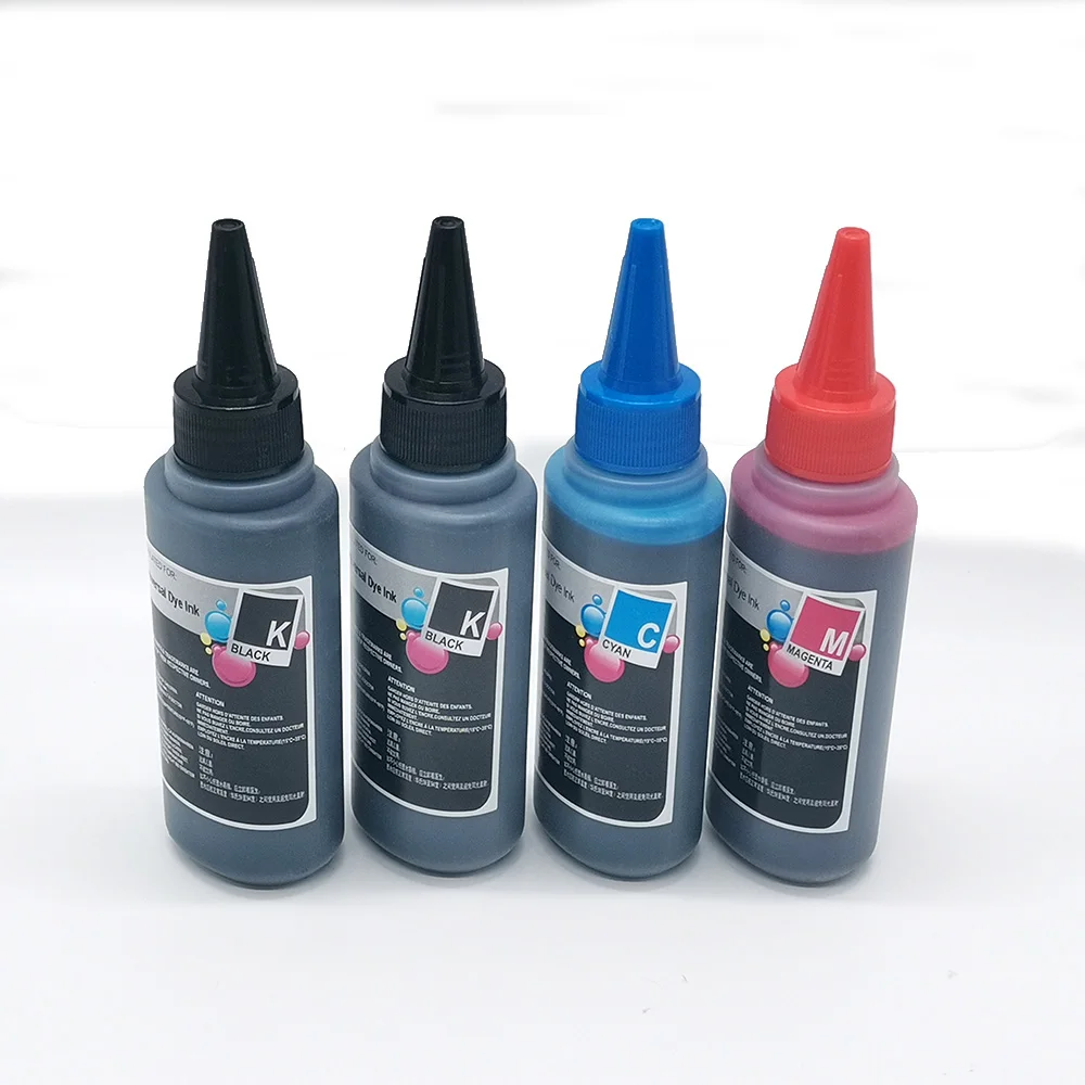 Universal 100ml x4 Refill DYE Ink kit for Epson Canon HP Brother DELL Inkjet Printer CISS Cartridge Printer Ink