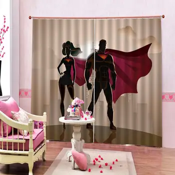 

Custom superman Modern Boy room Hot New Window Curtain For Children's room Blackout Curtains For Living room bedroom