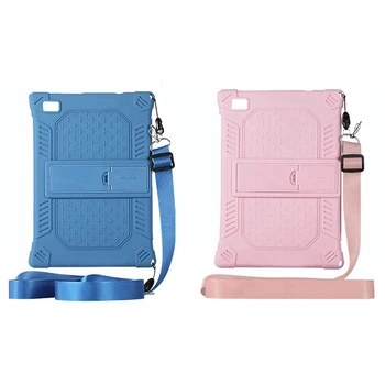 

2 pcs for Teclast P20HD 10.1 Inch Tablet PC Stand Anti-Drop Protection Silicone Case with Lanyard (Pink & Dark Blue)