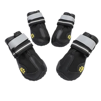 

4Pcs Warm Big Dog shoes Winter Reflective Waterproof Dog Boot Anti-slip Sock For Medium Large Dogs Indoors and Outdoors